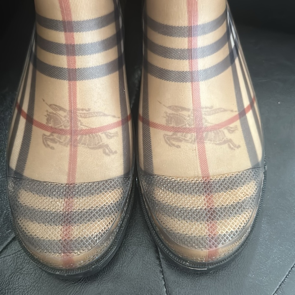 Authentic Haymarket Check Pattern Rubber Rain Boots Women’s Size 9 (NO BOX) - Picture 6 of 7